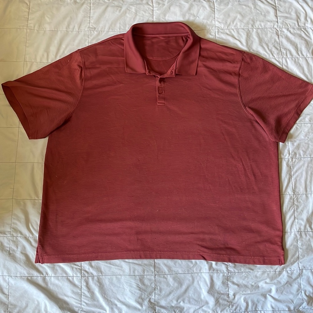 Red polo shirt